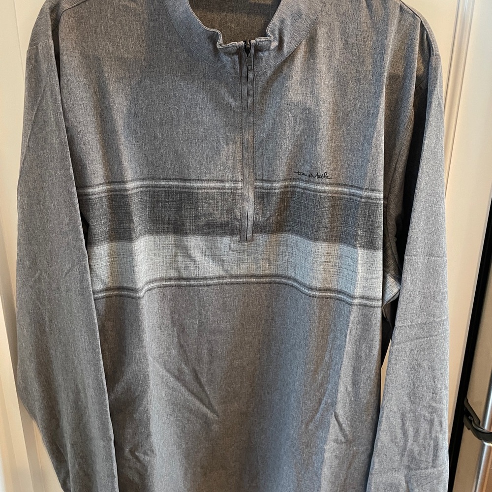 New with Tags, Travis Mathew Men's Gray Quarter-Zip Pullover.